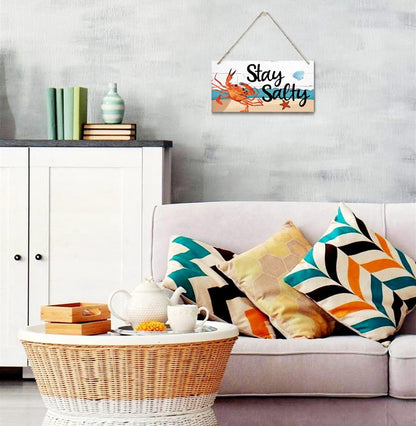 Stay Salty Sign Decor, Hanging Wood Sign