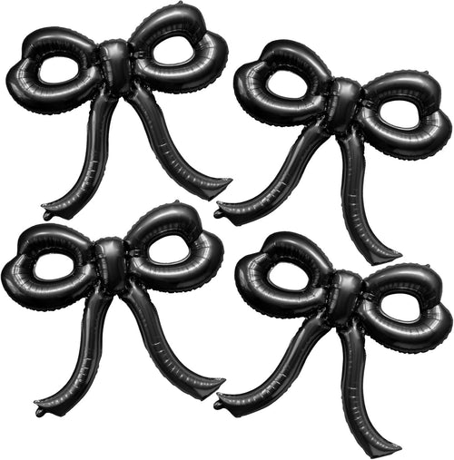 4 Pcs Bow Birthday Decorations Black
