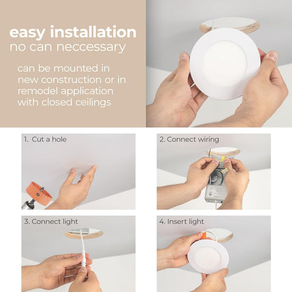 Easy Grove 7in 1,150 Lumens Round LED Recessed Light 12 Pack