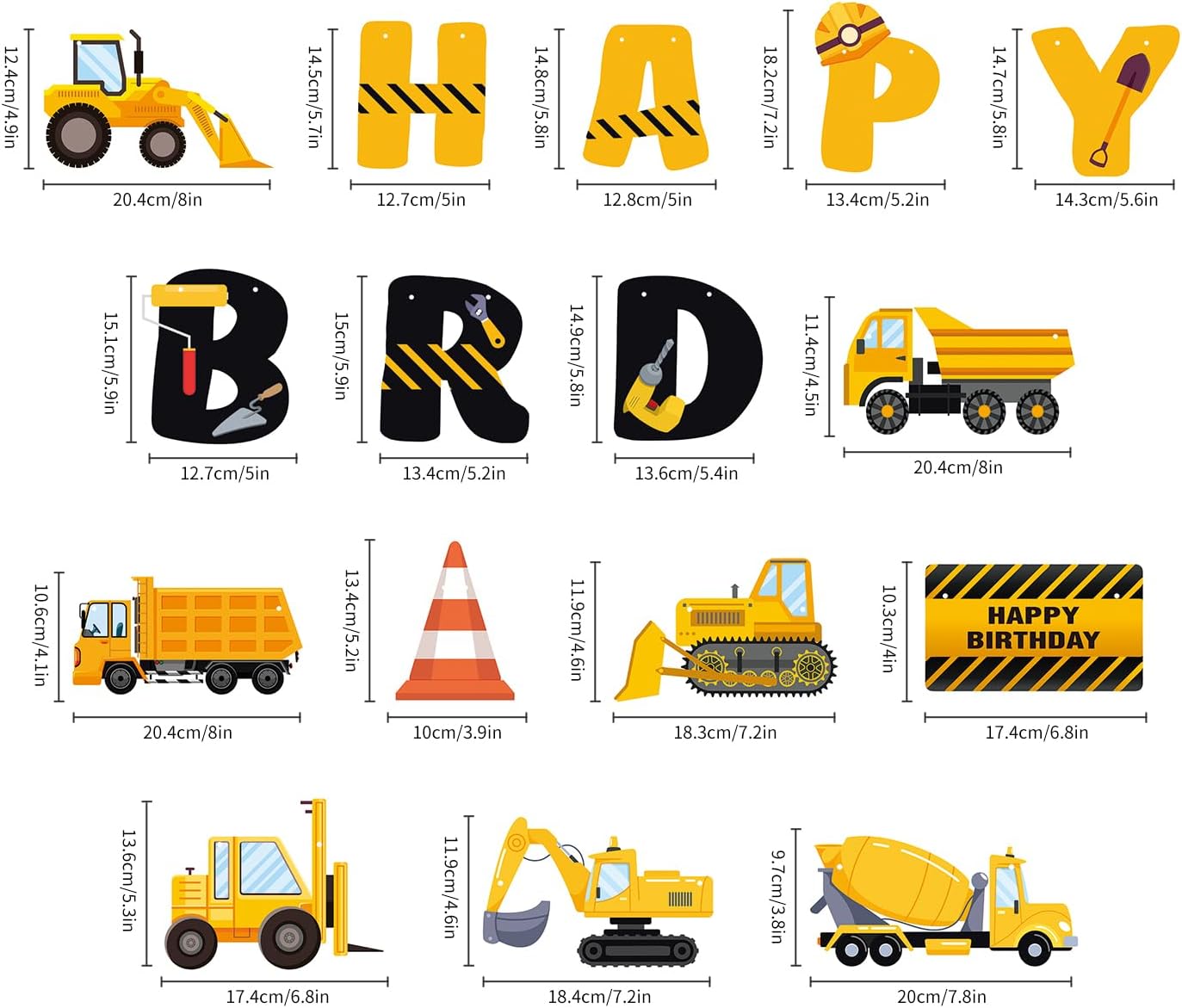 Construction Happy Birthday Banner