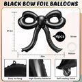 4 Pcs Bow Birthday Decorations Black