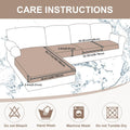 Waterproof Couch Cushion Covers, Washable Sofa Cushion Covers, Stretch Sofa Slipcovers, Thick Jacquard Fabric, Couch Sofa Covers for Pets Furniture Protector(3 Seaters + 1 Chaise, Beige)