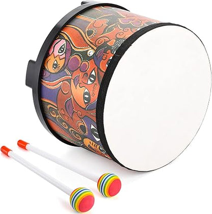 Tosnail 8 Inch Floor Tom Drum Mallets for Kids, Percussion Instrument Musical Toy for Children, Toddlers Face Pattern