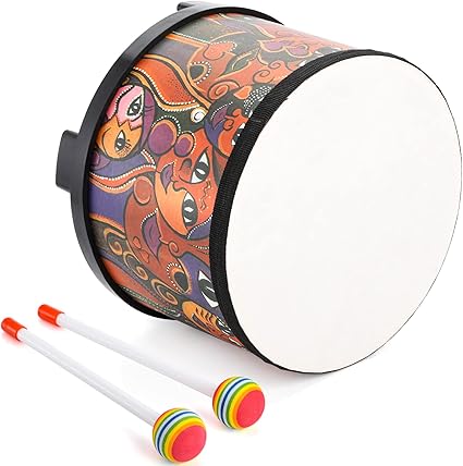 Tosnail 8 Inch Floor Tom Drum Mallets for Kids, Percussion Instrument Musical Toy for Children, Toddlers Face Pattern