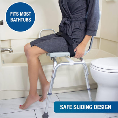 Adjustable Seat Height and Cut Out Access, Holds Weight up to 400 Lbs, Bath and Shower Safety, Transfer Bench