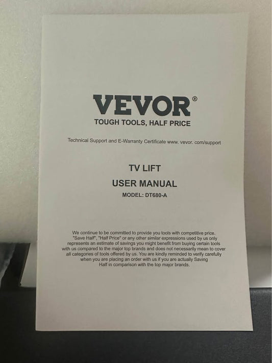 VEVOR Motorized TV Lift Ceiling Mount 32-70" 110lb Remote DT680-A