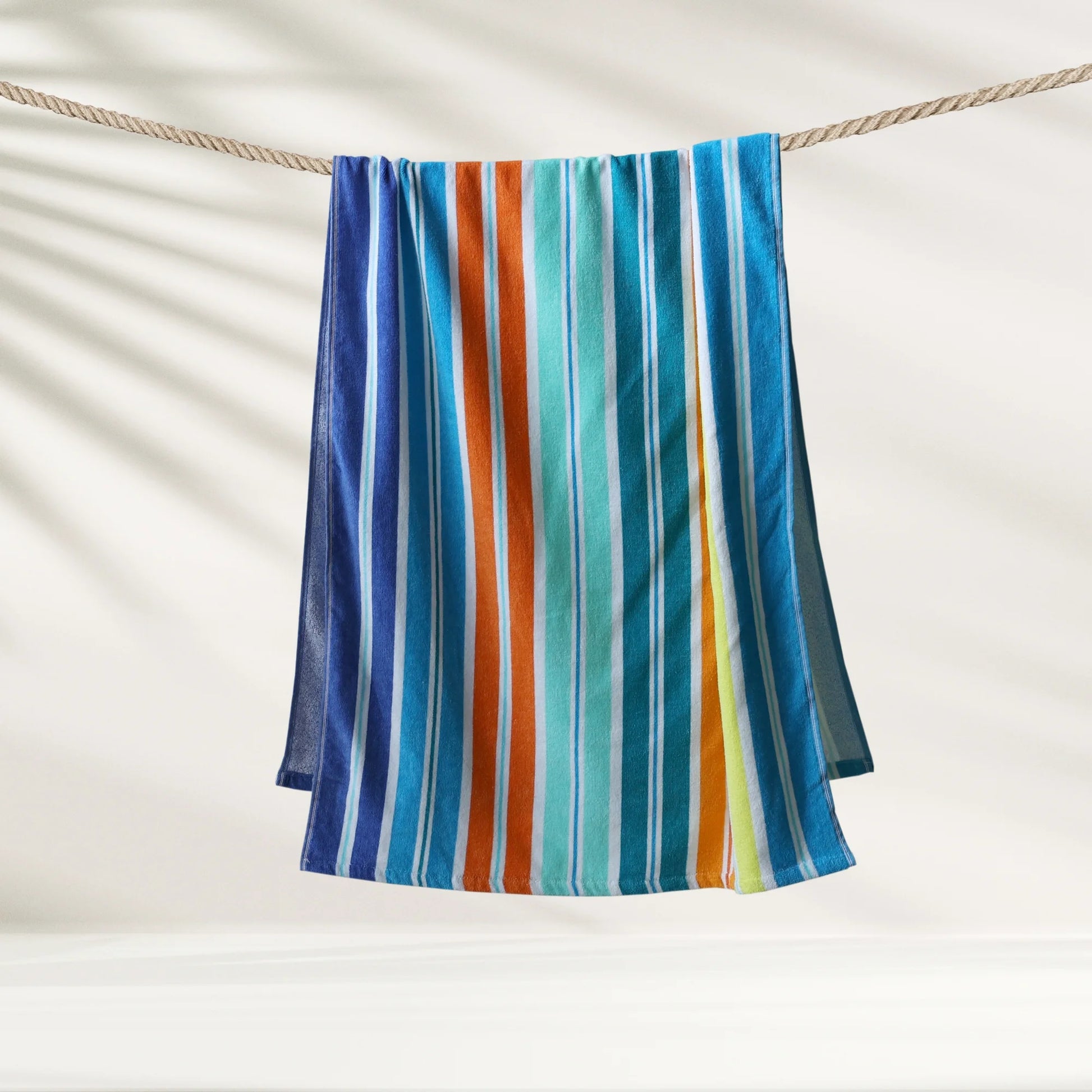 Mainstays Velour Beach Towel, Midistripe, Teal, 28x60