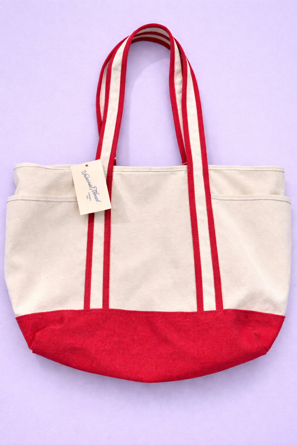 Universal Thread™ Canvas Tote Bag – Red & Natural – Large Everyday Carryall