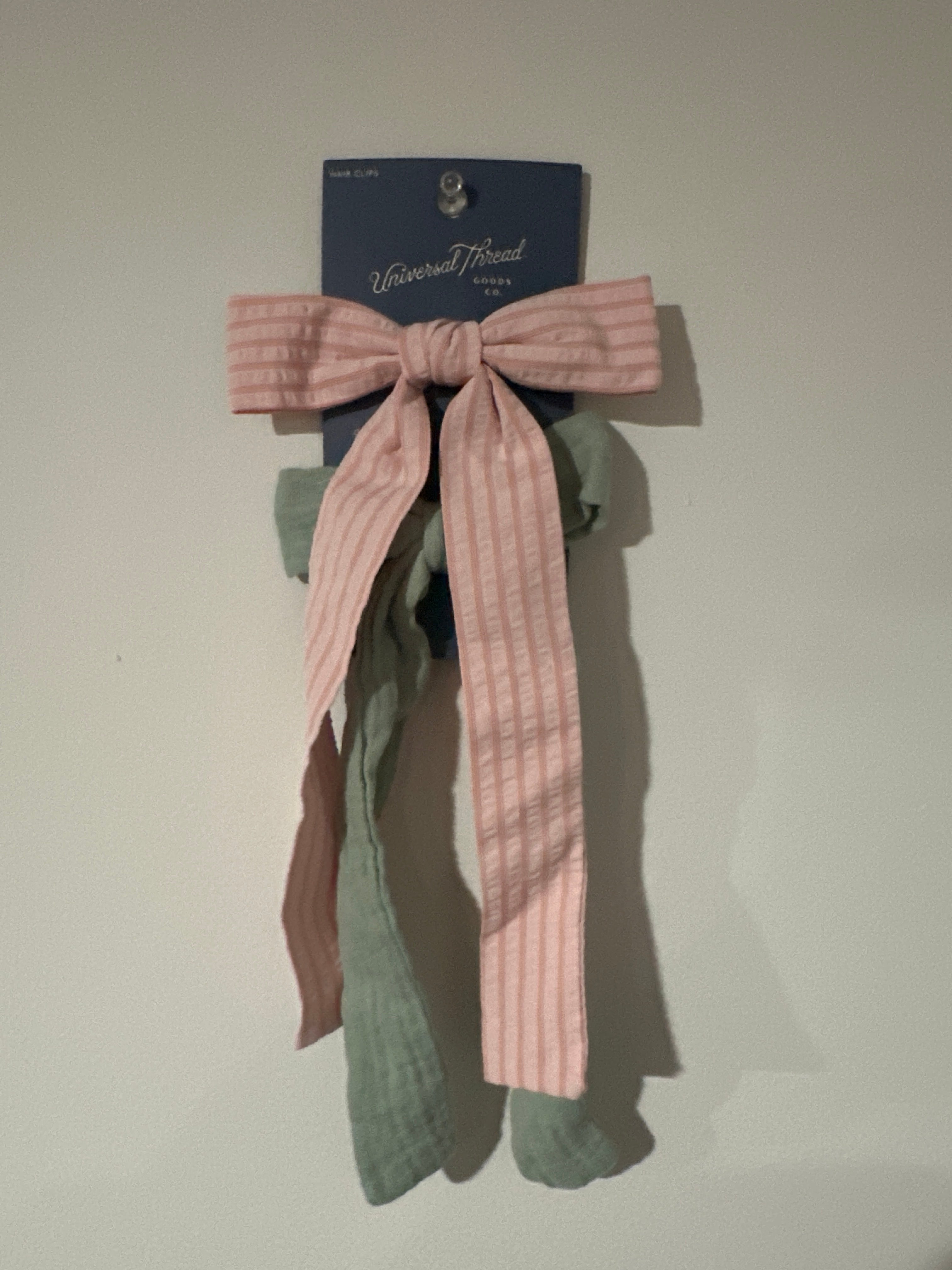 Universal Thread Bow Hair Clips Set – Textured Fabric 2 Pack