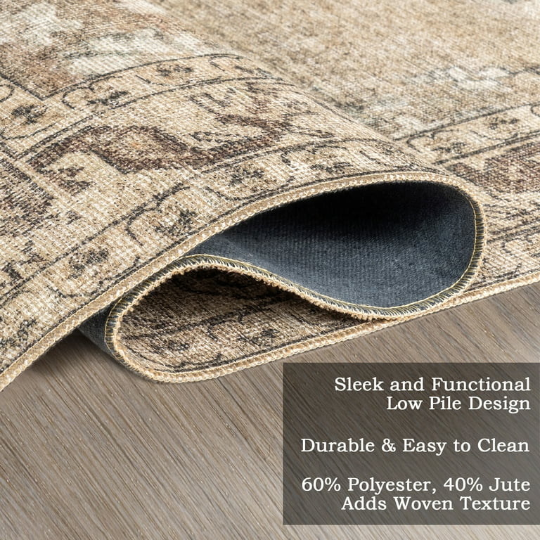 Hillstone Collection Traditional Vintage Medallion Ahmeira Beige 4 ft. x 6 ft. Area Rug