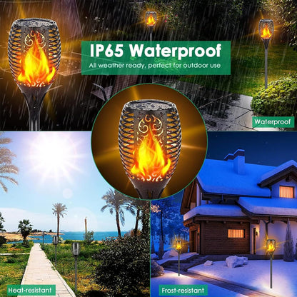 Solar Lights Outdoor 99 LED Higher & Larger Flickering Flame Solar Torch Lights 43" Waterproof Outdoor Lighting Solar Powered Pathway Lights Christmas Decorations for Garden Patio Yard, 4Pack