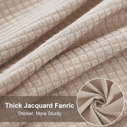 Waterproof Couch Cushion Covers, Washable Sofa Cushion Covers, Stretch Sofa Slipcovers, Thick Jacquard Fabric, Couch Sofa Covers for Pets Furniture Protector(3 Seaters + 1 Chaise, Beige)