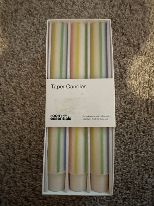 6pk Taper Candle Set MultiColor - Room Essentials™