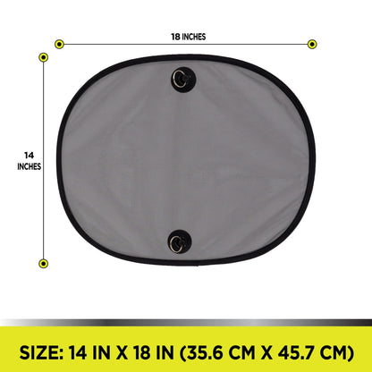 Auto Drive Universal Fit Suction Cup Mesh Side Window Twist Sunshade 2 Counts , 18 x 14