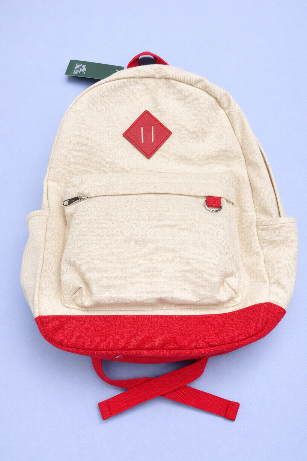 Wild Fable™ Canvas Backpack – Cream with Red Accents