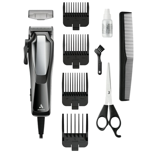 Andis Ultra Clip Corded 10-Piece Clipper Kit, Black / Silver