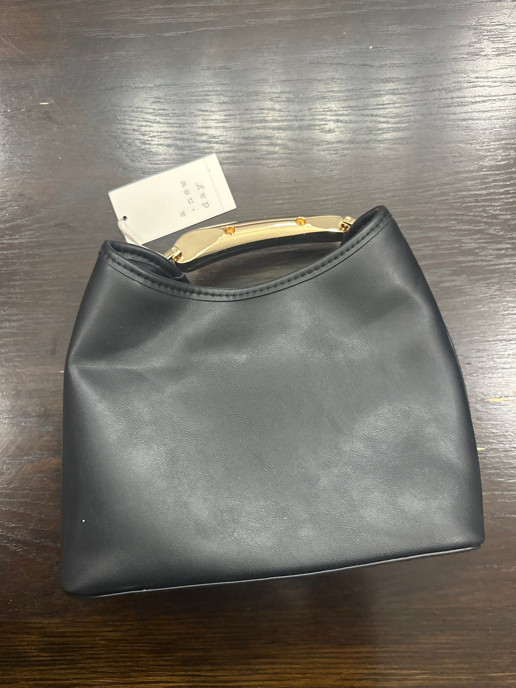 A New Day Structured Top Handle Handbag – Black