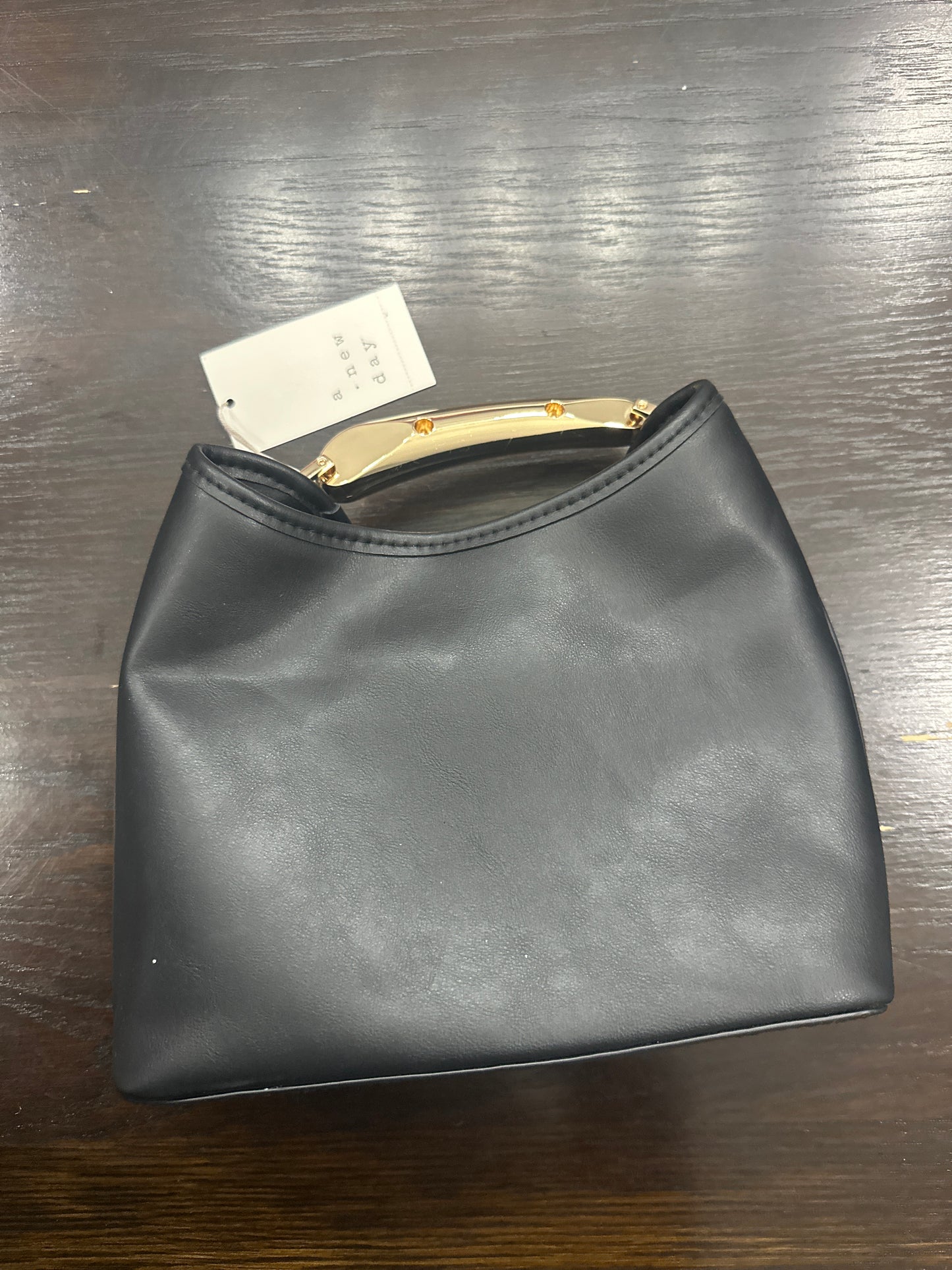 A New Day Structured Top Handle Handbag – Black