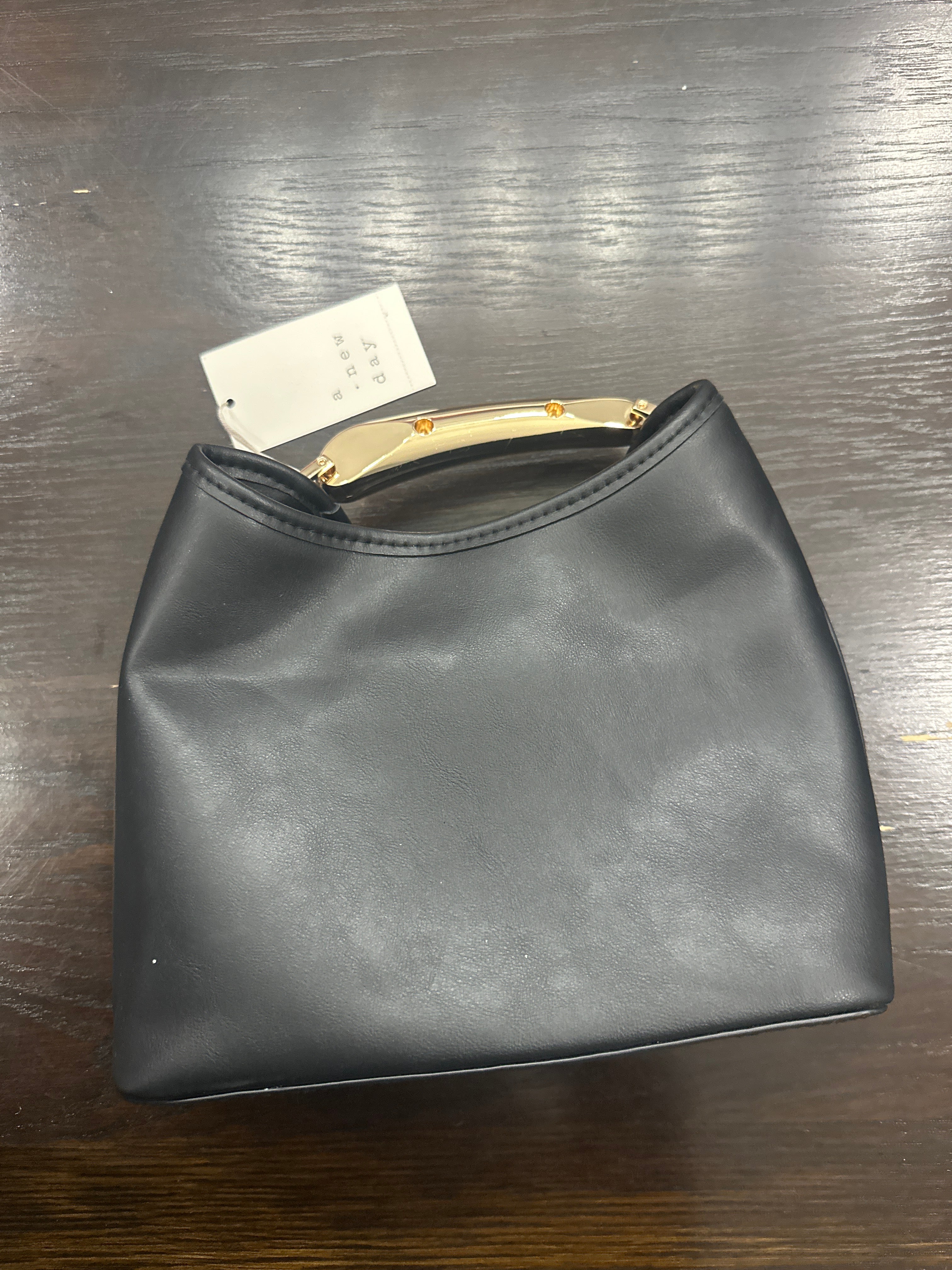 A New Day Structured Top Handle Handbag – Black