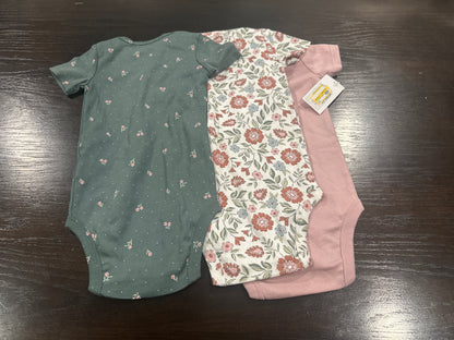 Carter’s® Just One You Baby Bodysuits – 3-Pack Floral & Solid Short Sleeve Onesies