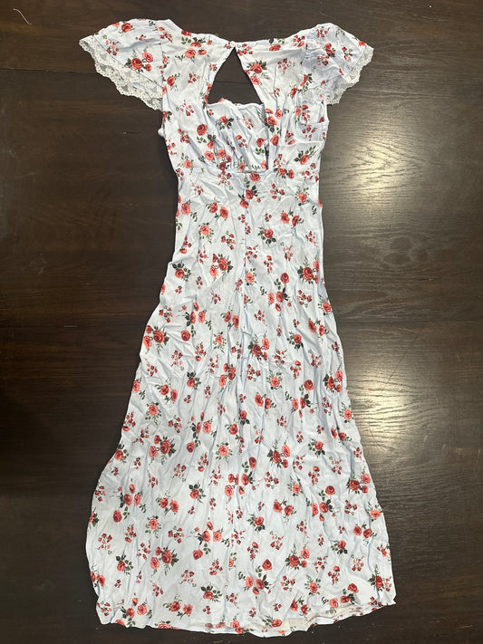 Women’s Flutter Cap Sleeve Maxi A-Line Dress