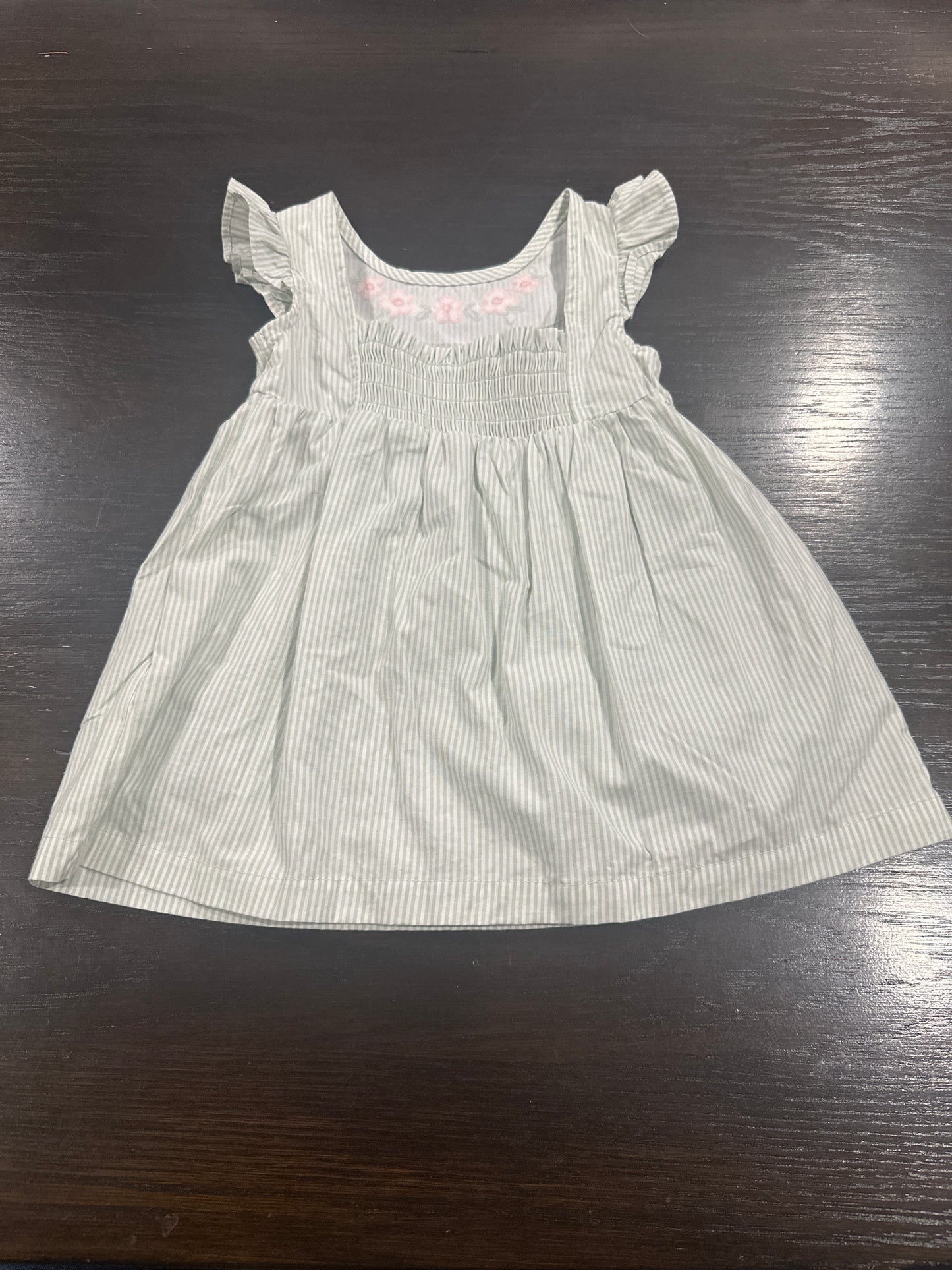 Carter’s Just One You Baby Girl Seersucker Dress – Stripe with Floral Embroidery