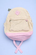 Wild Fable™ Canvas Backpack – Cream with Pink Accents