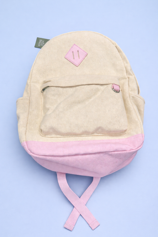 Wild Fable™ Canvas Backpack – Cream with Pink Accents