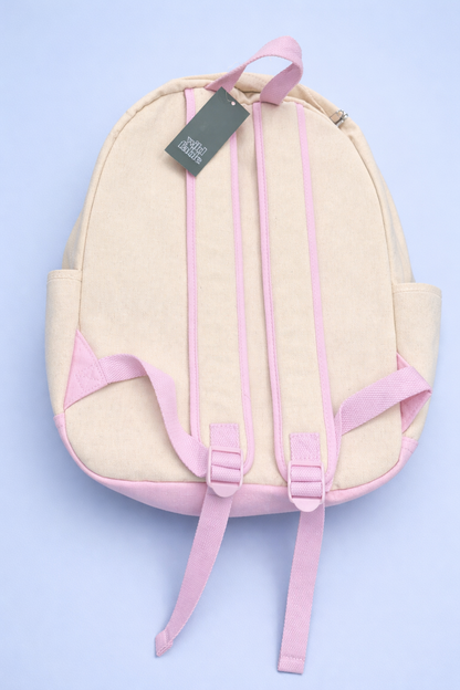Wild Fable™ Canvas Backpack – Cream with Pink Accents