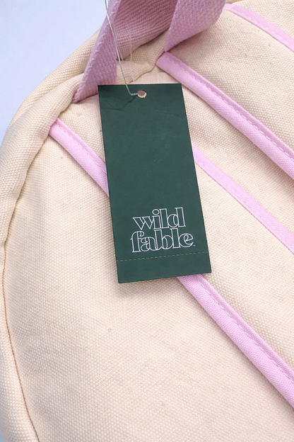 Wild Fable™ Canvas Backpack – Cream with Pink Accents