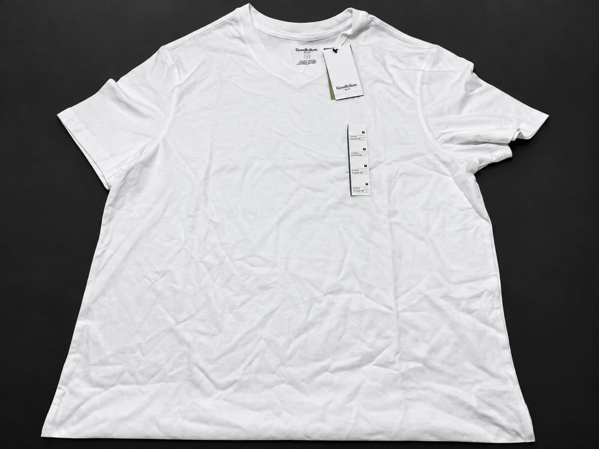 Goodfellow & Co White V Neck T Shirt Size M