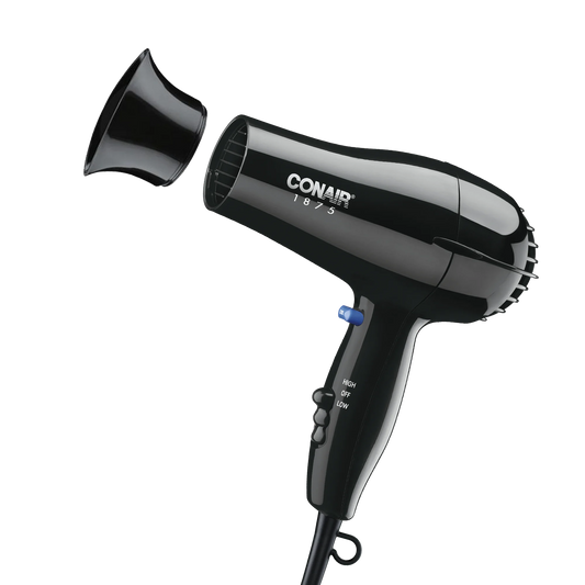 Conair 1875 Watt Mid Size Ceramic Hair Dryer, Black