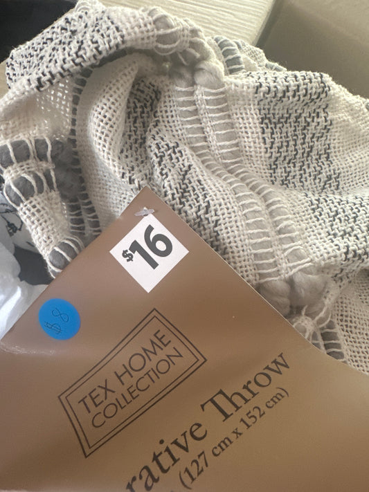 Grey textured throw