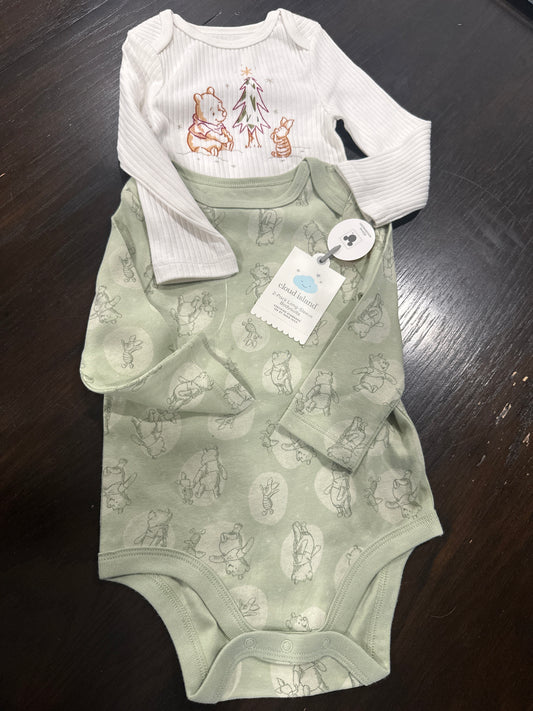 Cloud Island Disney Baby Long Sleeve Bodysuits 2-Pack Winnie the Pooh