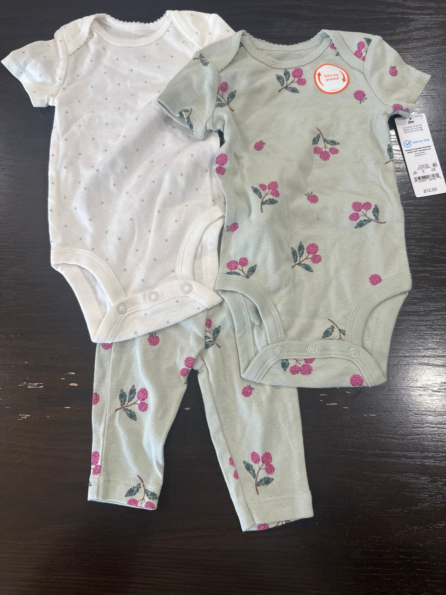Carter’s Baby Floral Bodysuit & Leggings Set (3-Piece Outfit)