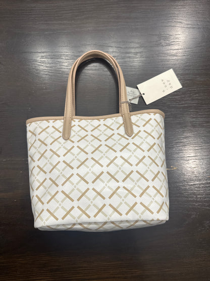 A New Day™ White/Tan Monogram Tote Handbag with Detachable Crossbody Strap