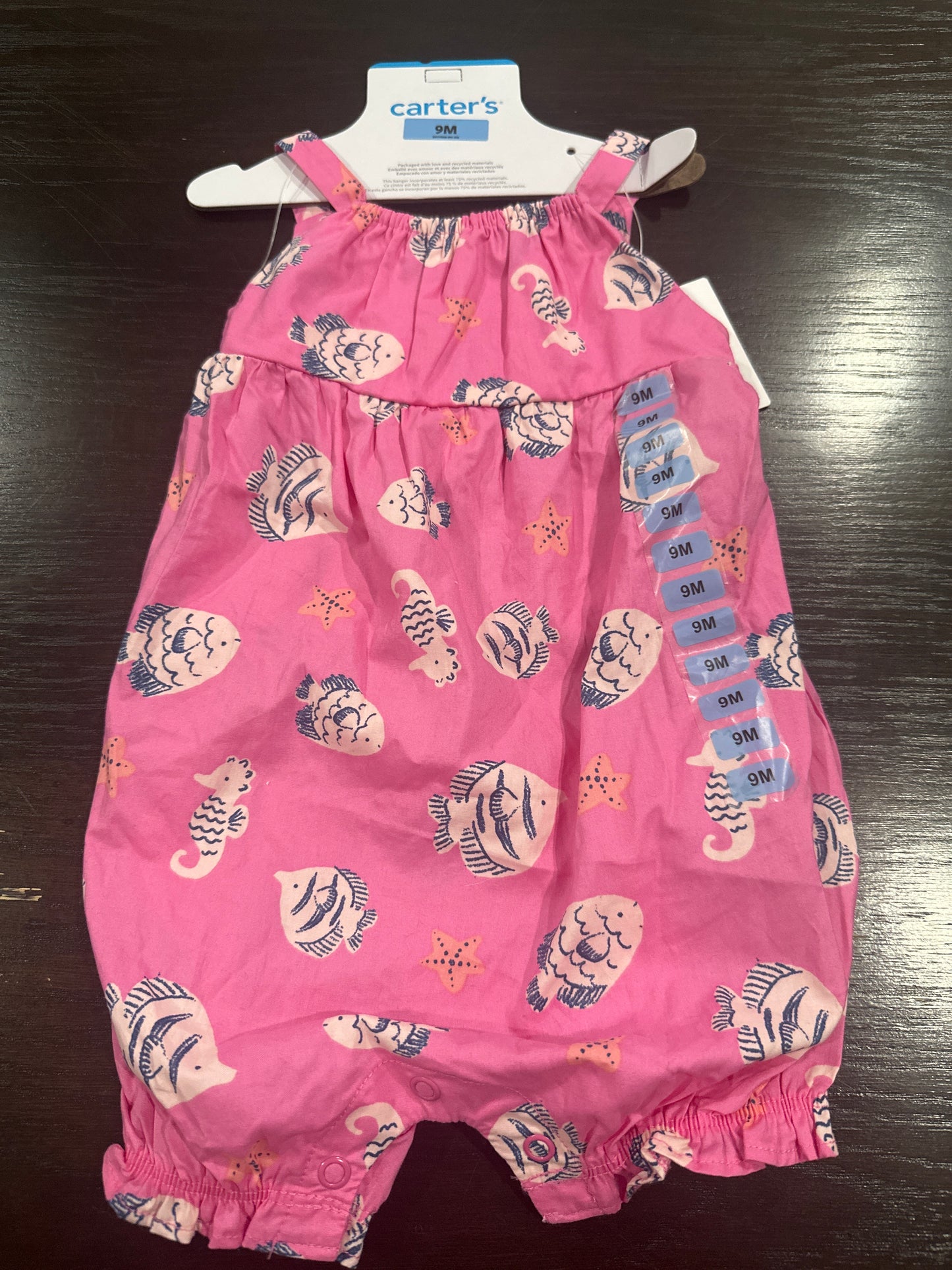 Carter’s® Pink Sea Life Print Sleeveless Baby Romper