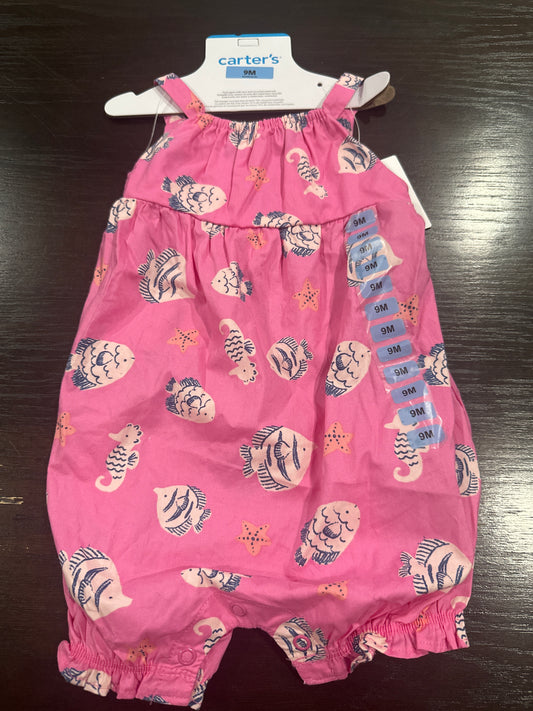 Carter’s® Pink Sea Life Print Sleeveless Baby Romper