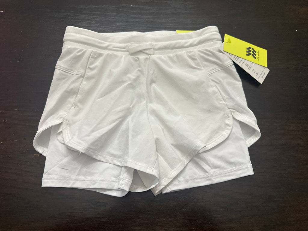 All in Motion Girls 2-in-1 Athletic Shorts White