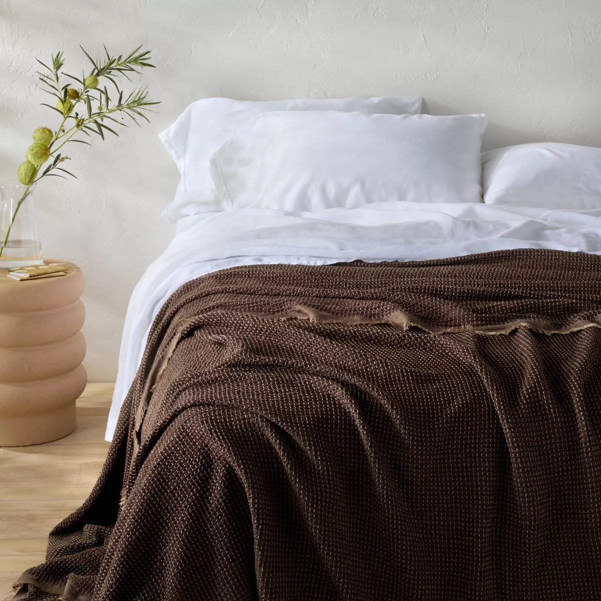 Textured Waffle Coverlet - Casaluna™-Dark Fig