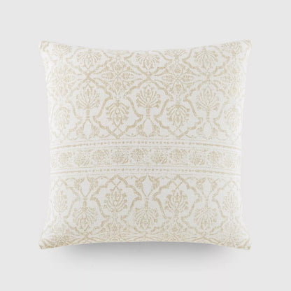 Antique Floral Pattern Cotton Throw Pillow Cover-Natural 20x20