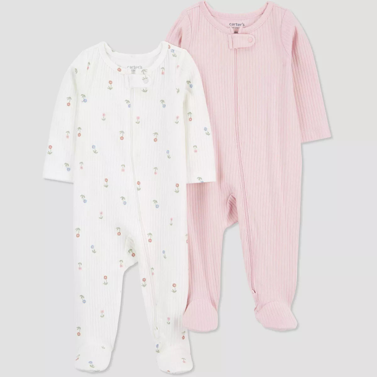 Carter's Just One You® Baby Girls' 2pk Floral Sleep N' Play - Pink/Ivory-Newborn