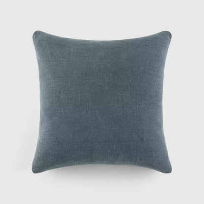 Stone Washed and Distressed Cotton Decor Throw Pillow Cover-Navy 20x20