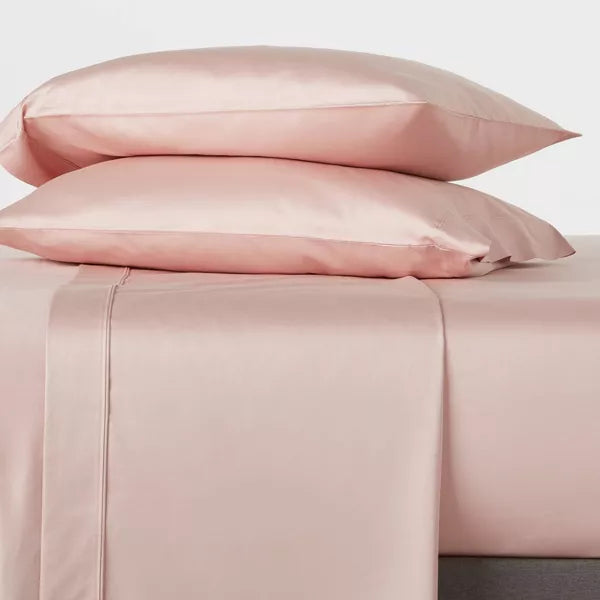 threshold blush King flat and fitted sheet