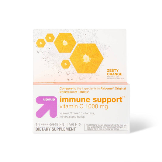 Immune Support Effervescent Tablets - Orange Flavor - 10ct - up&up™