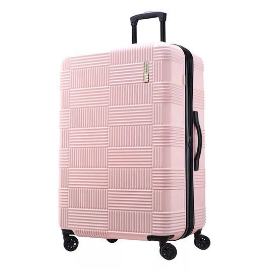American Tourister NXT Hardside Large Checked Spinner Suitcase-White
