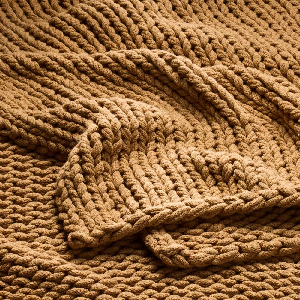 50"x70" Oversized Solid Bed Throw - Casaluna™ Warm Brown