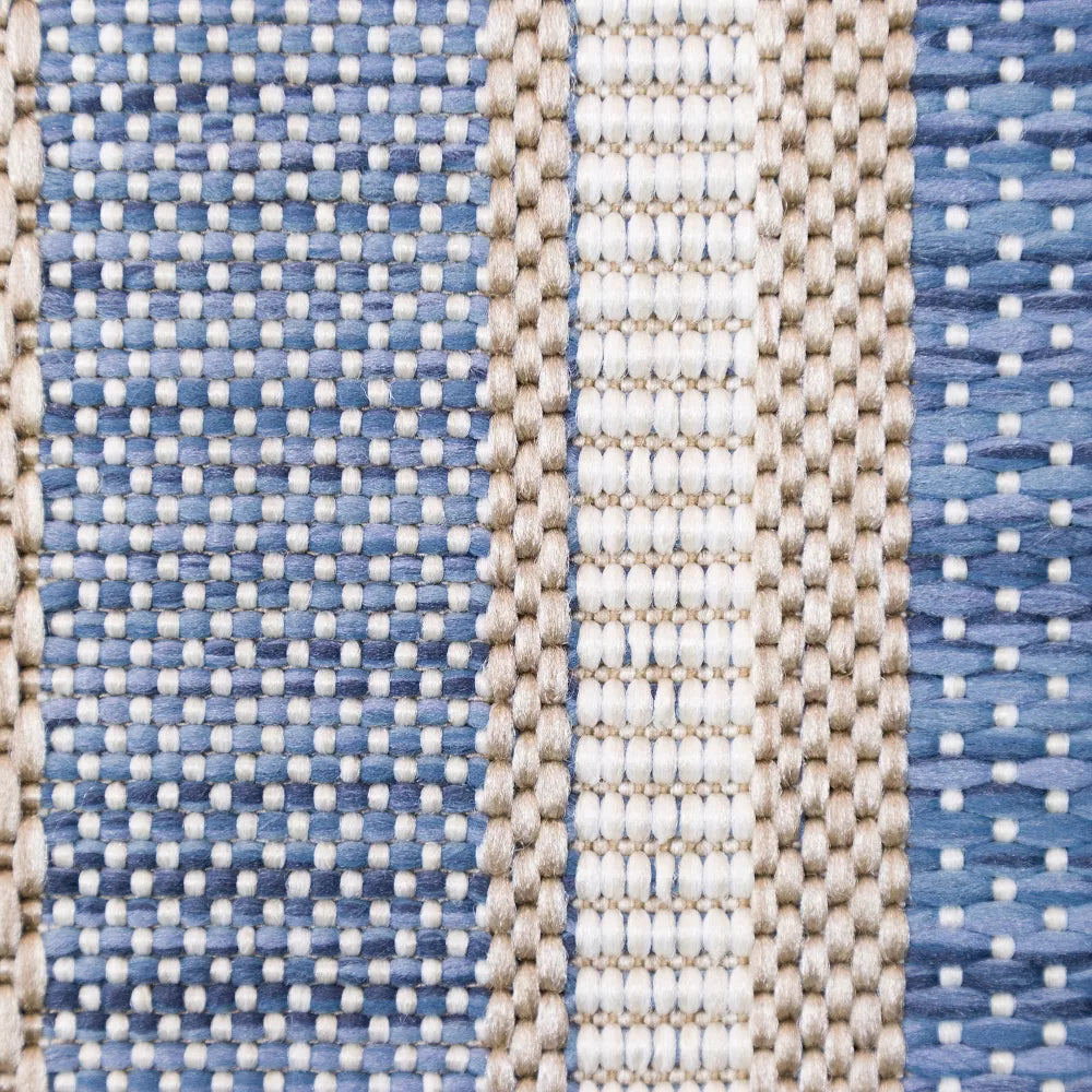 9'2"x12' Tonal Border Outdoor Rug Blue - Threshold™: Stain-Resistant, Woven Polypropylene
