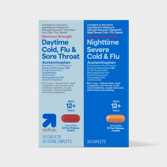 Daytime & Nighttime Maximum Strength Cold & Flu Caplets - 40ct - up&up™