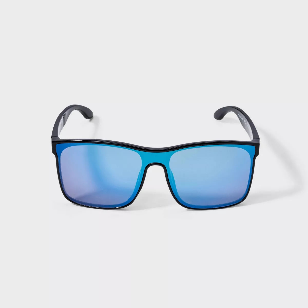 Men's Shiny Plastic Shield Sunglasses - Original Use™ Black: Scratch-Resistant, UV Protection, Recycled Material